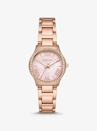 Reloj Mini Sage Pavé en tono oro rosa