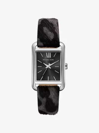 Reloj Monroe de pelo de becerro con estampado de leopardo