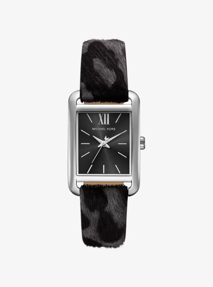 Reloj Monroe de pelo de becerro con estampado de leopardo Reloj Monroe de pelo de becerro con estampado de leopardo