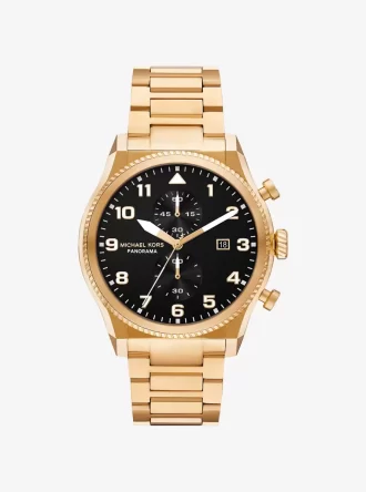 Reloj panorámico de gran tamaño en tono dorado