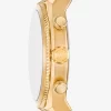Reloj panorámico de gran tamaño en tono dorado