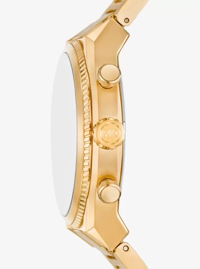 Reloj panorámico de gran tamaño en tono dorado