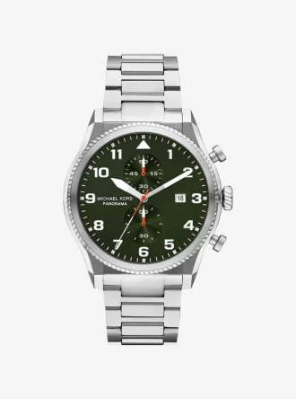 Reloj panorámico de gran tamaño en tono plateado