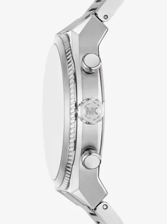 Reloj panorámico de gran tamaño en tono plateado