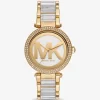 Reloj Parker de acetato en tono dorado con pavé