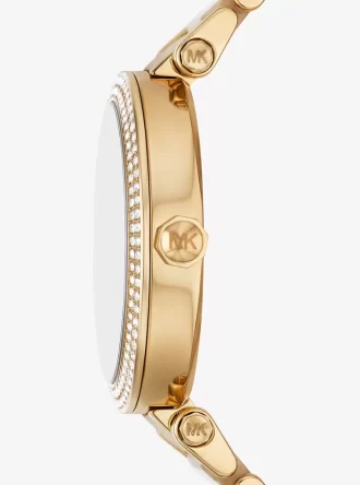Reloj Parker de acetato en tono dorado con pavé Reloj Parker de acetato en tono dorado con pavé