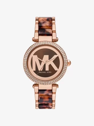 Reloj Parker Pavé en tono oro rosa y acetato Reloj Parker Pavé en tono oro rosa y acetato