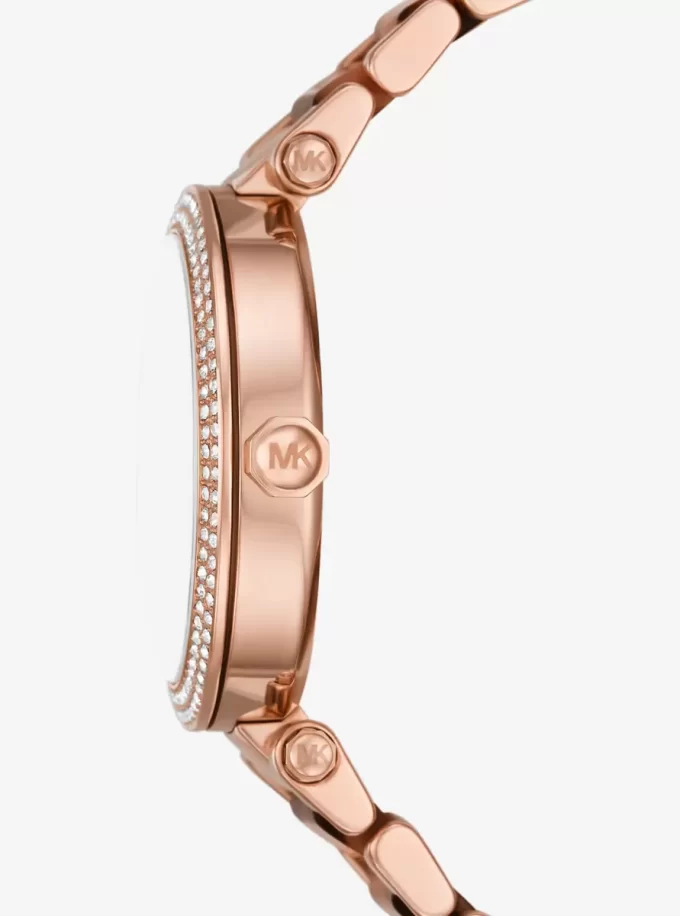Reloj Parker Pavé en tono oro rosa y acetato Reloj Parker Pavé en tono oro rosa y acetato