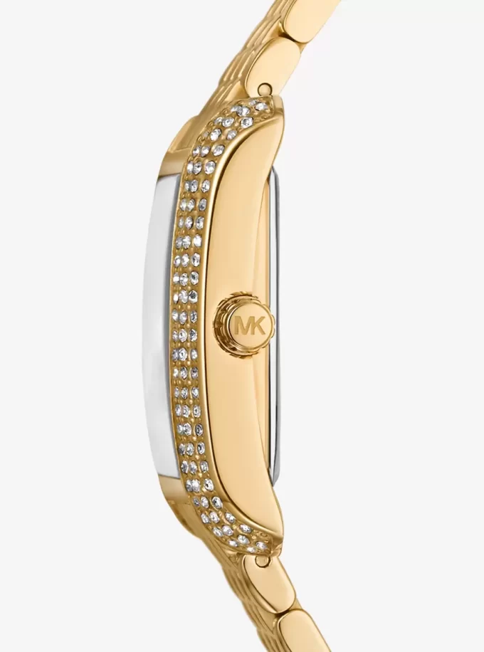 Reloj pequeño Emery con pavé en tono dorado Reloj pequeño Emery con pavé en tono dorado