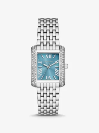 Reloj pequeño Emery con pavé en tono plateado