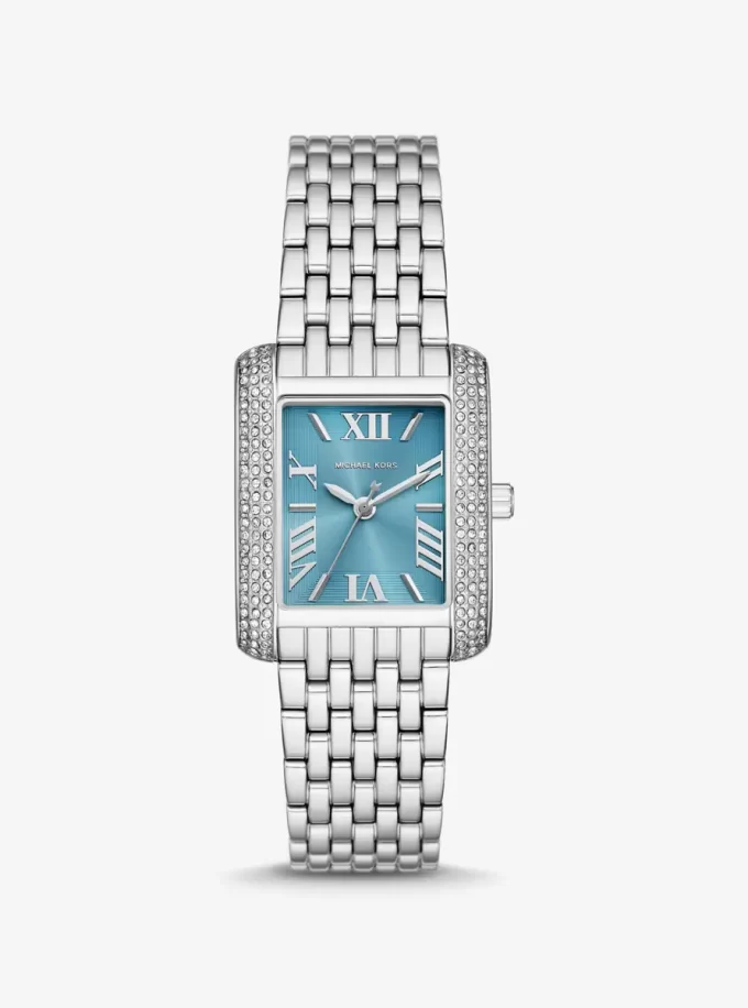 Reloj pequeño Emery con pavé en tono plateado Reloj pequeño Emery con pavé en tono plateado
