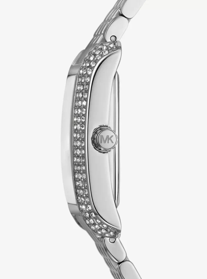Reloj pequeño Emery con pavé en tono plateado Reloj pequeño Emery con pavé en tono plateado