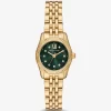 Reloj pequeño Lexington Pavé en tono dorado