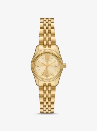 Reloj pequeño Lexington Pavé en tono dorado