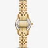 Reloj pequeño Lexington Pavé en tono dorado