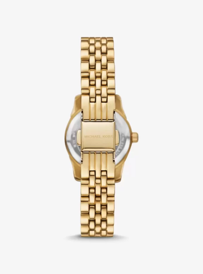 Reloj pequeño Lexington Pavé en tono dorado