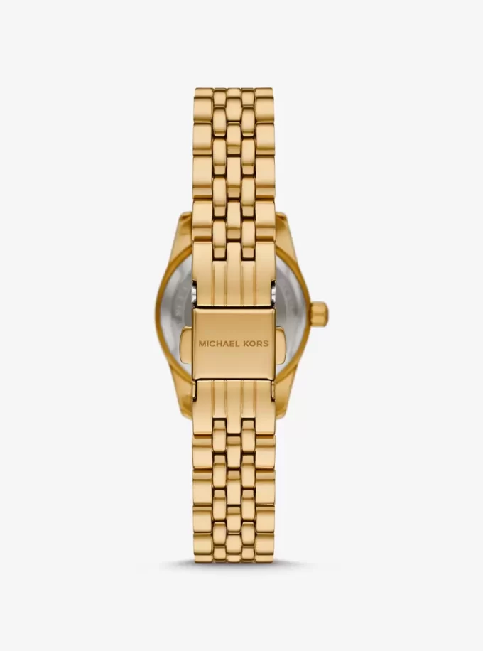 Reloj pequeño Lexington Pavé en tono dorado