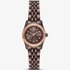 Reloj pequeño Lexington Pavé en tono espresso Reloj pequeño Lexington Pavé en tono espresso
