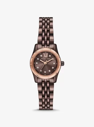 Reloj pequeño Lexington Pavé en tono espresso