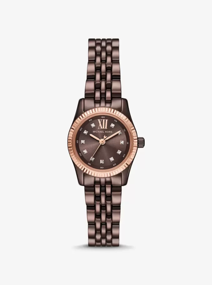 Reloj pequeño Lexington Pavé en tono espresso Reloj pequeño Lexington Pavé en tono espresso
