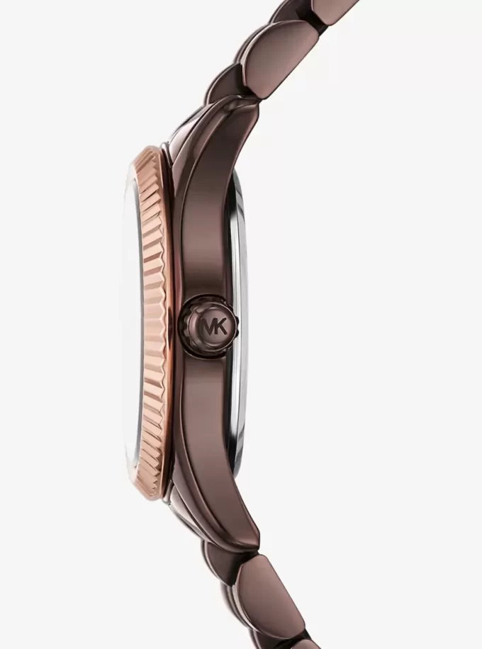 Reloj pequeño Lexington Pavé en tono espresso Reloj pequeño Lexington Pavé en tono espresso