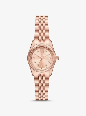 Reloj pequeño Lexington Pavé en tono oro rosa