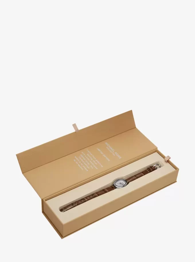 Reloj Petite Maude de edición limitada en tono plateado y piel con relieve de cocodrilo Reloj Petite Maude de edición limitada en tono plateado y piel con relieve de cocodrilo