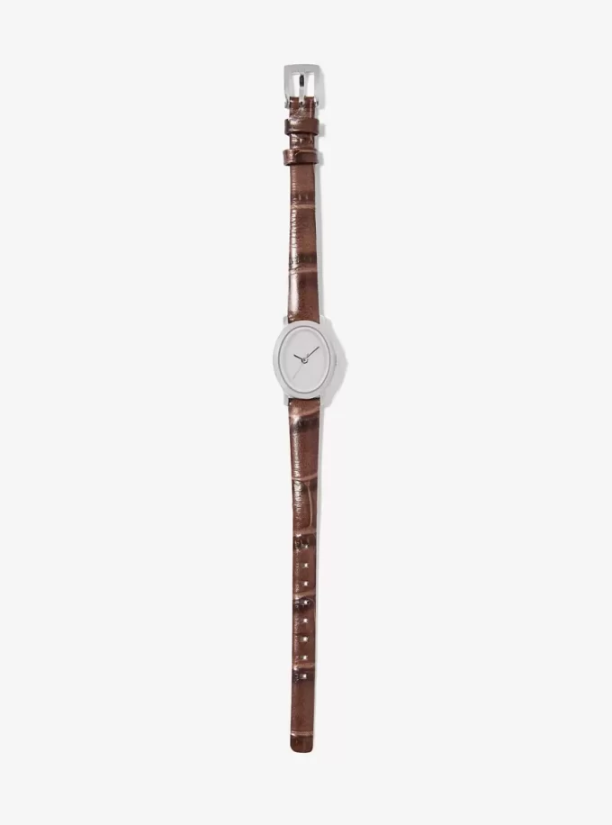 Reloj Petite Maude de edición limitada en tono plateado y piel con relieve de cocodrilo Reloj Petite Maude de edición limitada en tono plateado y piel con relieve de cocodrilo