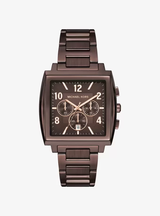Reloj Rhys de gran tamaño en tono marrón