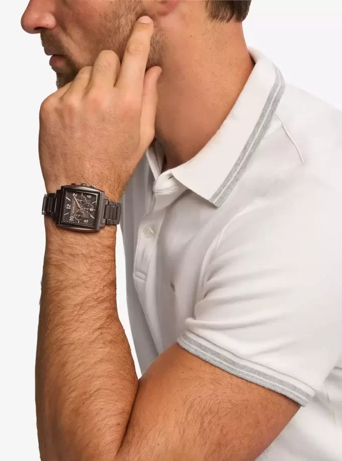 Reloj Rhys de gran tamaño en tono marrón