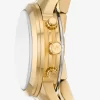 Reloj Runway de acero inoxidable chapado en oro de 18 quilates con triple envoltura