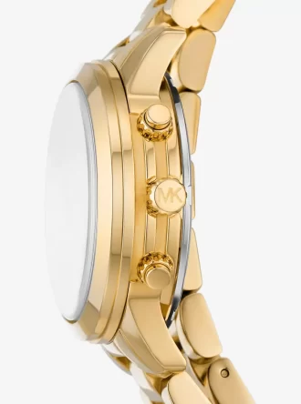 Reloj Runway de acero inoxidable chapado en oro de 18 quilates con triple envoltura Reloj Runway de acero inoxidable chapado en oro de 18 quilates con triple envoltura