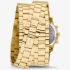 Reloj Runway de acero inoxidable chapado en oro de 18 quilates con triple envoltura