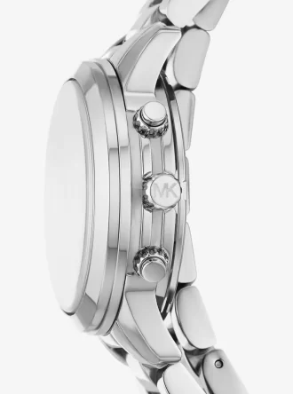 Reloj Runway de acero inoxidable rodiado con triple envoltura