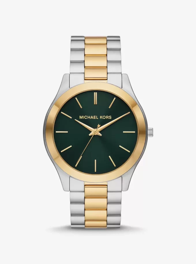 Reloj Runway extragrande y delgado de dos tonos Reloj Runway extragrande y delgado de dos tonos