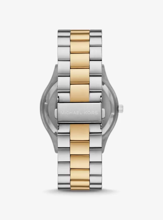 Reloj Runway extragrande y delgado de dos tonos Reloj Runway extragrande y delgado de dos tonos