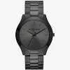 Reloj Runway extragrande y delgado en tono negro Reloj Runway extragrande y delgado en tono negro