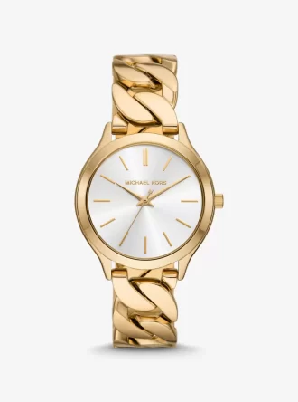 Reloj Slim Runway de eslabones dorados
