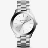 Reloj Slim Runway en tono plateado