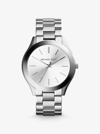 Reloj Slim Runway en tono plateado
