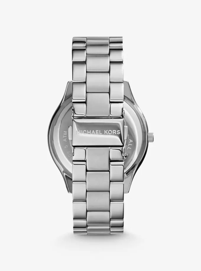Reloj Slim Runway en tono plateado