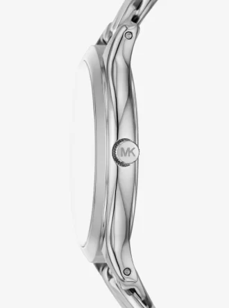 Reloj Slim Runway plateado con eslabones Curb