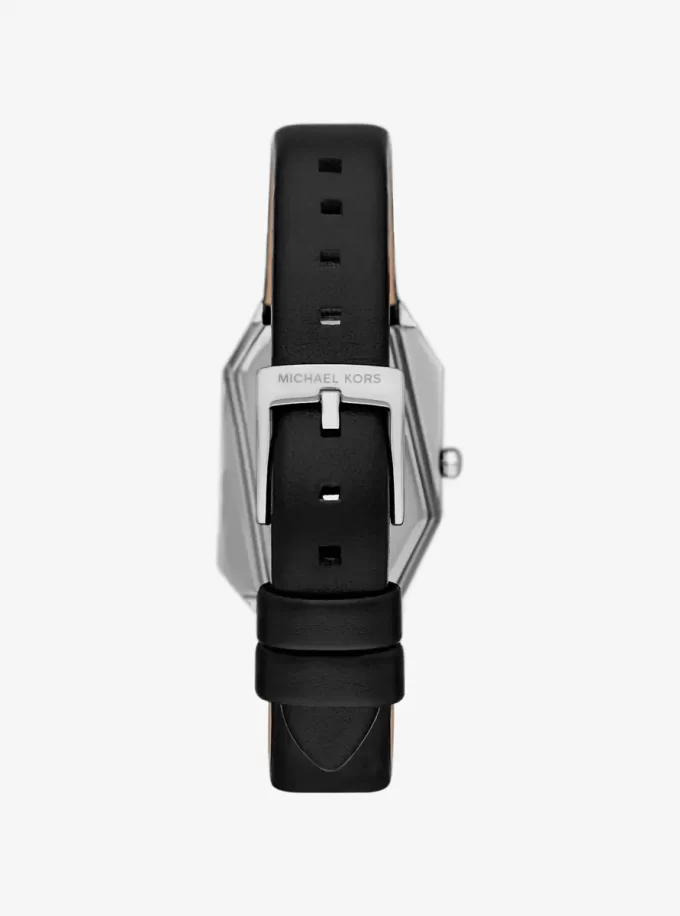 Reloj Suri plateado y de cuero Reloj Suri plateado y de cuero