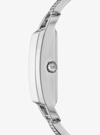Reloj tipo brazalete plateado con pavé Mini Empire