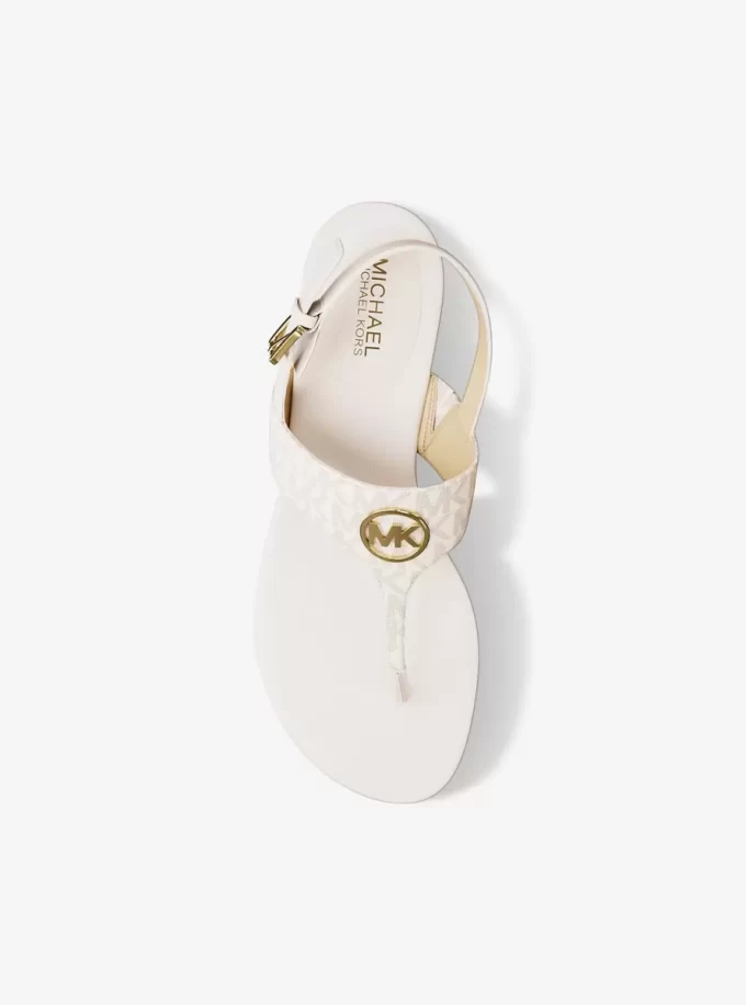 Sandalia con tira en T y logotipo de Hannah Signature