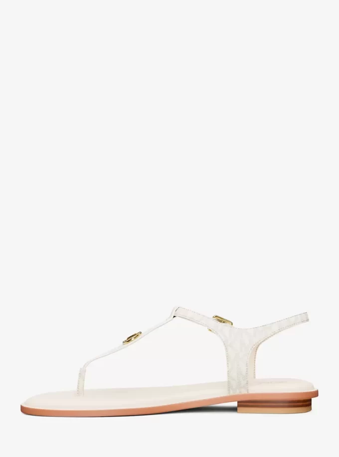 Sandalia con tira en T y logotipo de Mallory Signature