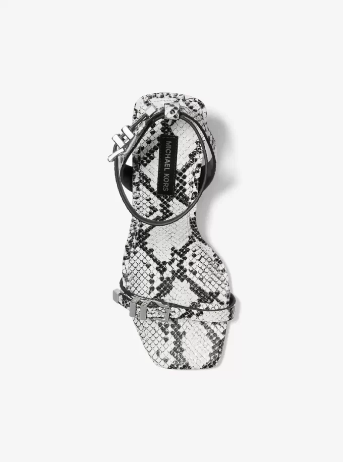 Sandalia Darrington de piel con relieve de serpiente
