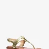 Sandalia Mandy de piel metalizada con tira en T Sandalia Mandy de piel metalizada con tira en T