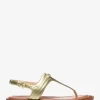 Sandalia Mandy de piel metalizada con tira en T Sandalia Mandy de piel metalizada con tira en T