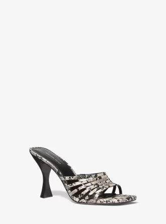 Sandalias Haisley de piel con relieve de serpiente